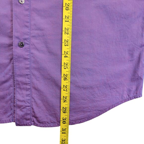 Vtg VERSACE Jeans Couture Iridescent Purple Silk‎ Mens Medusa Metal Studs Medium - Picture 16 of 16